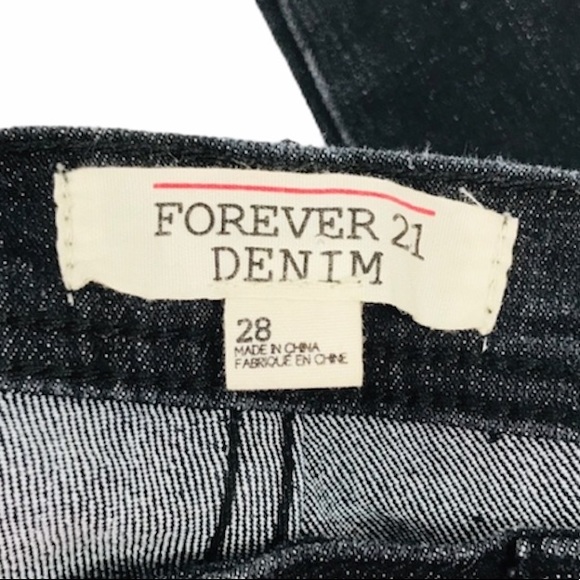 Forever 21 Ankle Zipper Jeans, Black, Size 28 - Picture 5 of 6